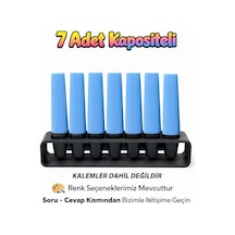 7 Adet Kapasiteli Masaüstü Kalem & Fosforlu Kalem Standı Çok Amaçlı Organizer Pastel & Standart Çok Renkli