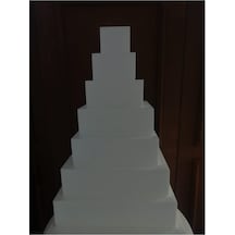 7 Katlı Strafor Maket Pasta Kare 40-35-30-25-15-10 Cm