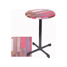 Bistro Masa Halley - Werzalit, Wermodin Ve Allzalit Tabla 70 Cm Çap - Redwood Çok Renkli