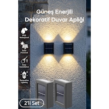 Technosmart Çift Yönlü Solar Duvar Apliği 2 Li Set Sarı