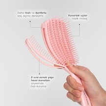 Airflex Dolaşık Saç Açma Fırçası, Kolay Tarama, Elektriklenme Önleyici Tarak Pembe