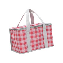 Yalıtımlı Yeniden Kullanılabilir Gıda Çantası Gıda Teslimat Çantası Piknikler İçin Saplı Dikey Gıda Taşıma Soğutucu Çantası Çok Renkli