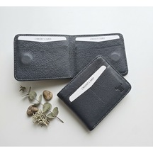 Passtell %100 Hakiki Deri Çift Yönlü Kağıt Para Bölmeli Mıknatıs Kapamalı Trend Model Erkek Cüzdan 10 Cm En / Yükseklik 8 Cm Gri