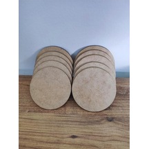 Ayrex Miracix 10 Adet Ahşap Supla 10 Cm Çap Ham Mdf 3 Mm Lazer Kesim Yuvarlak Kahverengi 10 X 10 Diğer