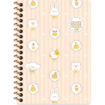 Keskin A6 Çizgili Karton Kapak Kawaii Defter - Köpek Turuncu