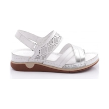 Dgn M11-6419 Kadin Sandalet Beyaz Gümüş