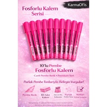 Fosforlu Kalem Seti 10'lu Pembe Highlighter Pembe