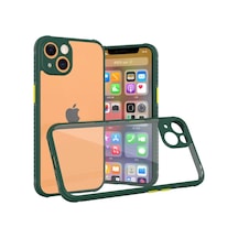 Newface Apple İphone 13 Mini Kılıf Miami Şeffaf Silikon - Koyu Yeşil