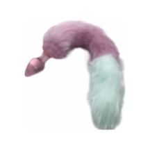 Erofoni Uzun 37 Cm Peluş Tüy Kuyruklu 11 Cm Kaliteli Kalın Cam Yapı Pembe Anal   Plug