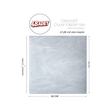 60x60 Cm Kendinden Yapışkanlı Duvar,banyo,tezgah Arası Açık Gri Mermer-48 Adet 902-60-48