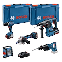 Bosch GSB + GBH + GWS + GSA + GLI 3x5.0AH Kombo Set
