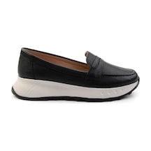 Bambi Siyah Leather Kadın Loafer Ayakkabı K01518015203 Siyah