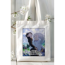 Art Hediye Re:zero Kara Hajimeru Isekai Seikatsu Baskılı Bez Omuz Çantası Kişiye Özel Model 3 Çok Renkli