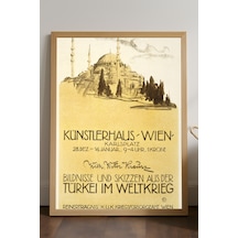 Künstlerhaus Doğal Ahşap Çerçeveli Poster, Dekoratif Seyahat Duvar Tablosu