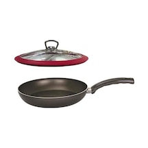 Mehtap Teflon Tava 24 CM Kırmızı Silikon Kapaklı