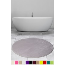 Elite Gri 100x100 Cm Yuvarlak Peluş Banyo Paspası Kaymaz Taban Pu Gri