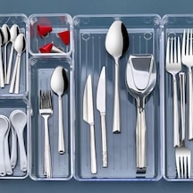 6 Parça Şeffaf Çekmece Düzenleyici Seti Makyaj, Mutfak Ve Ofis İçin Çok Amaçlı Organizer Kutuları Kaymaz, Dayanıklı, Modern Organizer Set Açık Gri