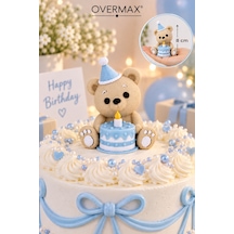 Sevimli Ayıcık Doğum Günü Pasta Süsü 8 Cm Dekoratif Cake Topper - 922819508