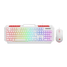 Gamebooster Km-11w Knight Rainbow Beyaz Gaming Klavye Mouse Set