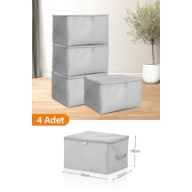 Serstil 4 Adet - Mini Boy Baskı Detaylı Gri Benekli Hurç 30 X 22 X 18 Cm