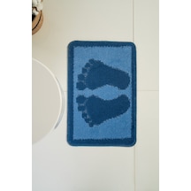 Buççin Online Mağaza Lux 40x60 Cm Lacivert Ayak İzi Banyo Paspası Polipropilen Orta 6 - 12 Mm Mavi Çok Renkli
