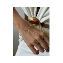 La Bien Accessories Çelik Boncuk Detaylı Şahmeran Bileklik Gold Renk, Suya Dayanıklı, Kararma Yapmaz Altın Altın