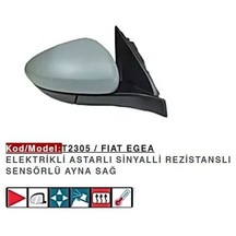 Fiat Egea Hb Sw Cross Sağ Dış Dikiz Ayna Elektrikli Astarlı Rezıstanslı Sensörlü