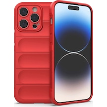 Apple Uyumlu iPhone 14 Pro Max Kılıf Optimum Silikon Kırmızı,