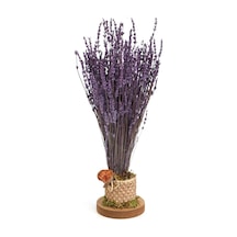 Yapay Çiçek Deposu Mini Vazoda Kokulu Şoklanmıs Lavanta Tanzimi 35 Cm