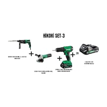 Hikoki Set-3 830W 26 MM 3.2J Sds Plus Kırıcı Delici + 730W 115 MM Elektrikli Avuç Taşlama + 50NM Akülü Darbeli Vidalama Matkap
