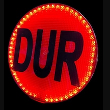 Işıklı Servis Dur Levhası Ledli Dur Tabelası 30cm