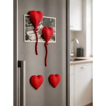 3d Baskı 4lü Kalp Balon Magnet Seti - Dekoratif Buzdolabı Magneti, Fotoğraf Ve Not Tutucu