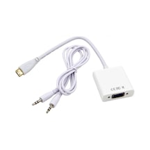 Mini Hdmi To Vga Ses Destekli Çevirici Dönüştürücü Adaptör