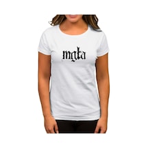 Mgla Logo Text Beyaz Kadın Tişört Beyaz