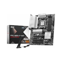 B850-p Wıfı Anakart, Atx - Amd Ryzen 9000/8000 / 7000 İşlemcileri, Am5 - Ddr5 Bellek Arttırmayı 8200+ Mt/s Oc , Pcıe 5.0 X16 4.0 X16, M.2 Gen5, Wi-fi 7, 5g Lan'ı Destekler Sku: Smg8690010056504