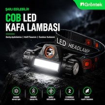 Outdoor Ledli Kafa Lambası Turuncu - Siyah