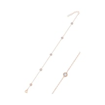 Gümüş Rose Sıra Taşlı Halhal N11.206 Gümüş Rose Sıra Taşlı Halhal N11.206