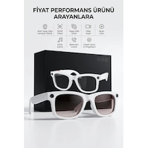 Günlük Kullanıma Uygun Beyaz Akıllı Gözlük Kameralı Premium Çerçeve Tasarım