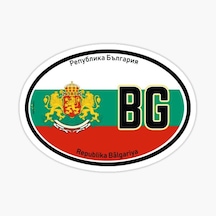 Bulgaristan Bayrak Bulgar Bayrağı Oval 13 Cm Araba Sticker Etiket