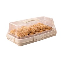 Dikdörtgen Şeklinde Şeffaf Pasta Taşıma Kabı Piknik Gezi İçin Kek Fanusu Pasta Kutusu Börek Çörek Saklama Kab Diğer