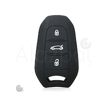 Peugeot 208 308 508 2008 3008 5008 Renkli Silikon Anahtar Kılıfı Siyah - 1 Adet