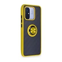 Bezos Redmi 12c Kılıf Montreal Yüzüklü Silikon Kapak - Sarı Bty