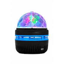 360 Dönen Led Disko Işığı Usb Renkli Gece Lambası Parti Oda Bar Kulüp Aydınlatma Siyah