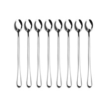 9 İnç Kaşık, Paslanmaz Çelik Kokteyl Karıştırma Kaşıkları - 8'li Set Gümüş