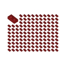 Yedek Parçalar: Plate 1x2: 100 Adet 1x2 Plate Parts Plaka Parçası Bordo - Dark Red 3023