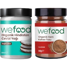 Organik Hindistan Cevizi Yağı 300 Ml + Organik Ham Kakao Tozu 140 Gr 300 ML