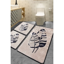 Chilai Home Lipha Bej 3'lü Set Banyo Halısı Djt Renkli