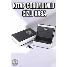 Flzdgnkr Büyük Boy Anahtarlı Kitap Görünümlü Gizli Kasa Çelik Kasa Altın Kasası