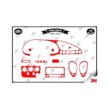 Ford Fiesta 1992-2002 Torpido Konsol Trim Göğüs Maun Kaplama Set 13 Parça Kırmızı