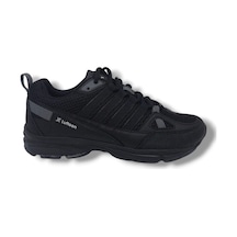 Zerhan Lutton 215 Unisex Siyah Bağcıklı File Yürüyüş Koşu Büyük Numara Spor Ayakkabı 45 46 47 48 Siyah